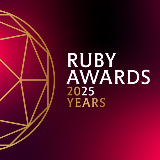 Ruby Awards text on a ruby background.